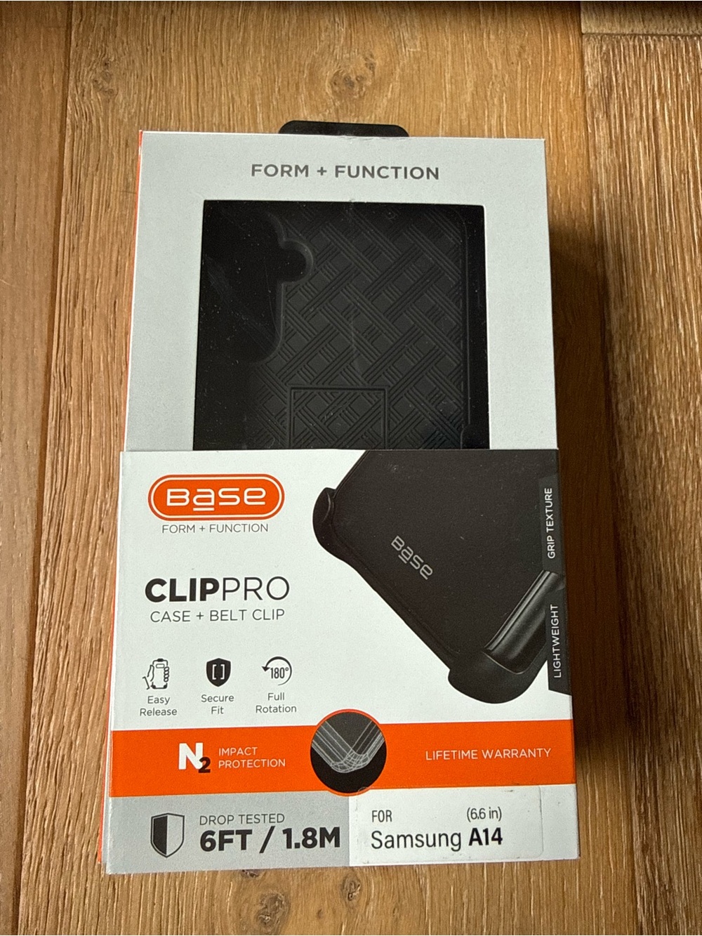 New Base ClipPro Case + Belt Clip for Samsung A14 6.6” Black Case